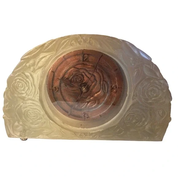 Copper & Resin Art Mantel Clock by BL Hollander One of a kind Handmade