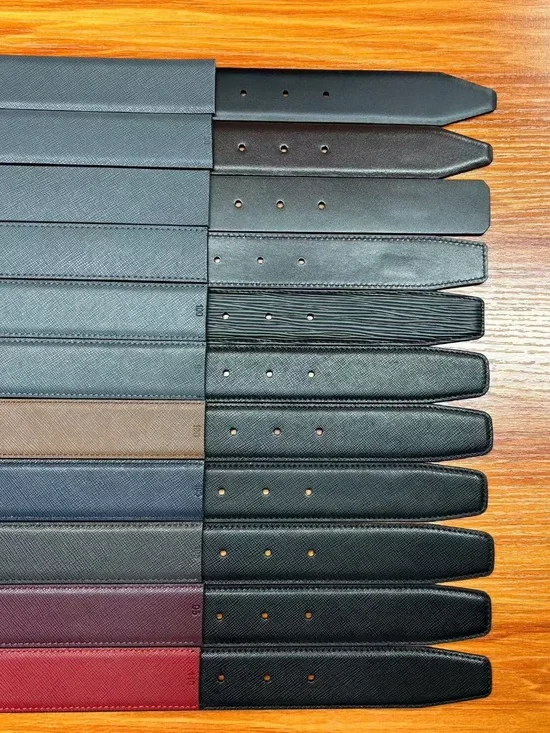 Classic Men's Leather Belt - Black, Brown, Red Options