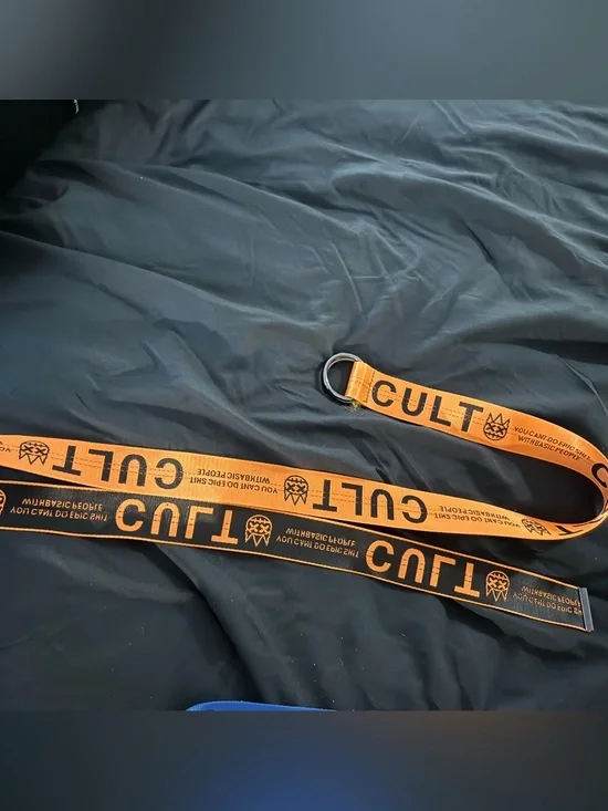 Cult of Individuality Orange Webbing Belt with D-Ring for Men