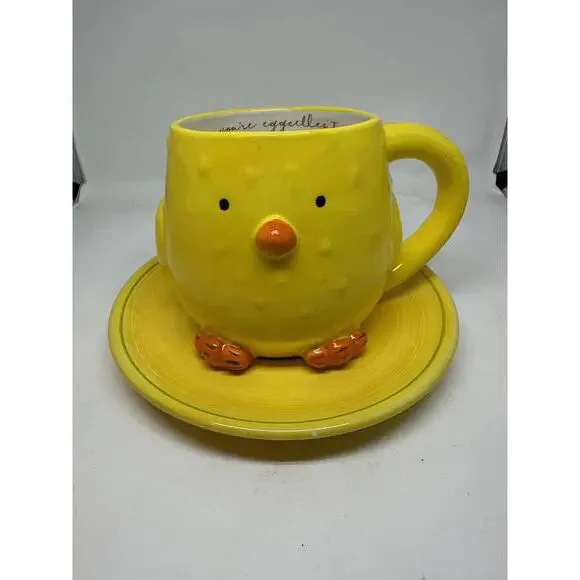 Williams Sonoma “You’re Eggcellent” Chick Mug & Matching Plate Set