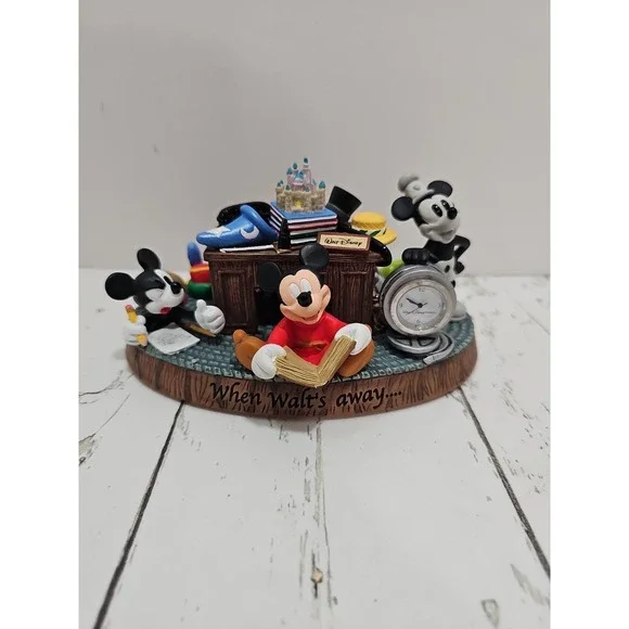 Disney Time Works When Walts Away 4 Generations Mickey Mouse Desk Clock