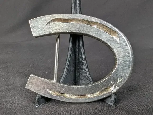 Vintage Horseshoe Belt Buckle Western Style Cast Metal Rustic Accessory Good
