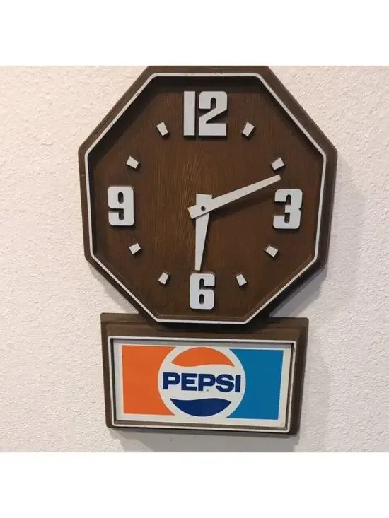 VTG Pepsi Hanging Wall Clock Sign Advertisement Soda Shop Tested Work's
