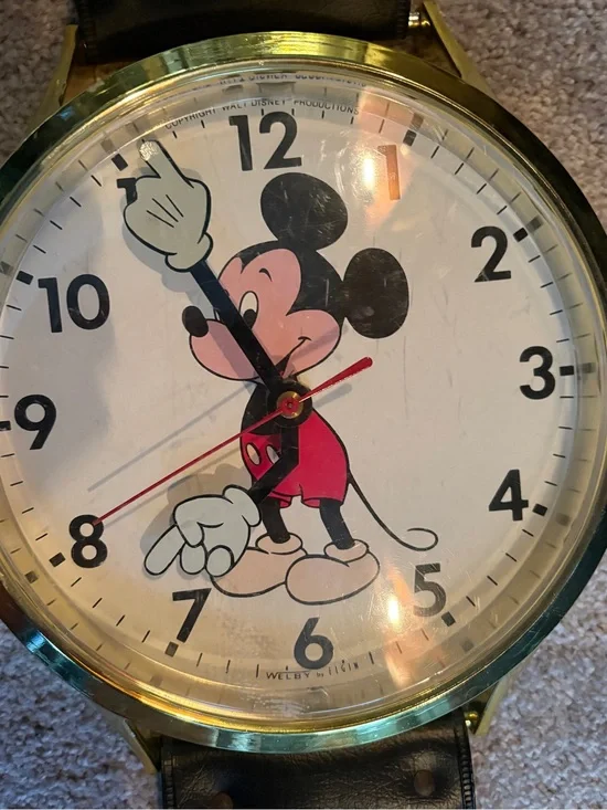 Disney Mickey Mouse Wrist watch Style Wall Clock - (Needs Repair)