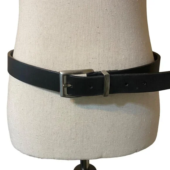Men Genuine Leather‎ Belt Black 1.5