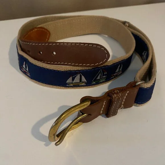 Nautical Sailboat Belt 48 Adjustable‎ Preppy Yacht Club Style