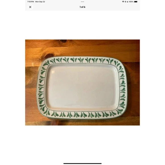 Williams Sonoma Anfora Verde Mexico Rectangular Serving Platter/Plate 17”x12”