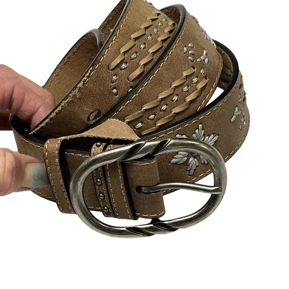 Ropers Belt Brown Leather Southwestern Stiched Size XXL 42-45 Cowboy Western