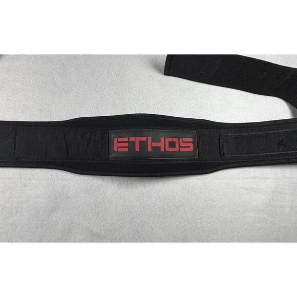 ETHOS Axis Weightlifting Belt Size Large 34-38 Black Nylon Gym CrossFit EUC