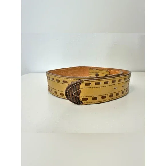 Nocona Tan Brown Whipstitch 1.5