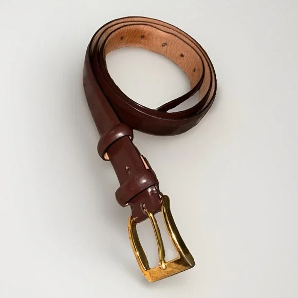 Cole Haan Men's Brown Leather Dress Belt 40 Oxblood Dark Mahogany Size 40