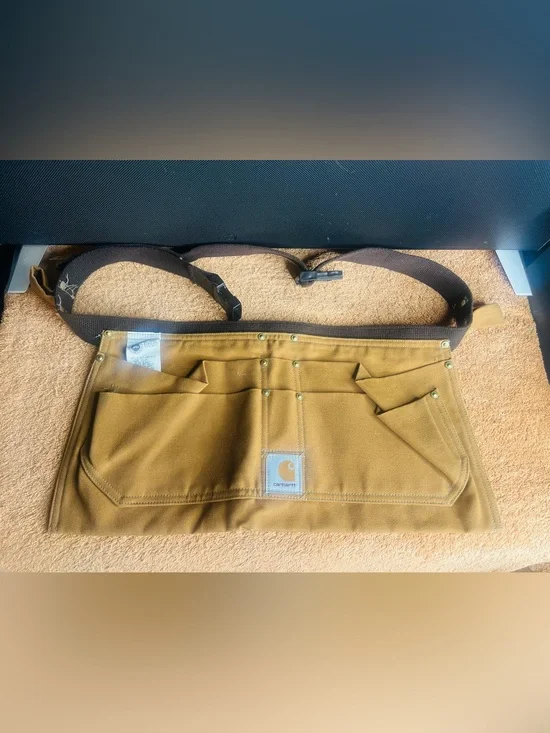 Carhartt Half Apron L-XL Brown Firm Duck Half Tool Belt Pouch AM0009-M A09 BRN