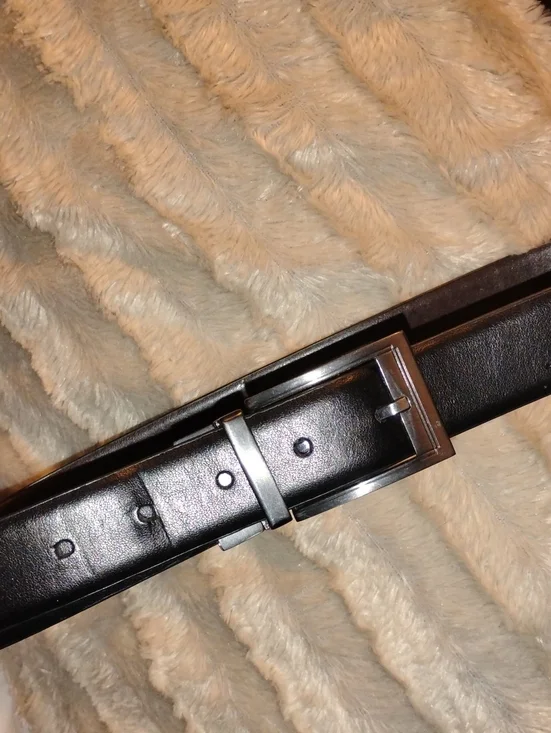 Classic Black Leather Men’s Belt with Silver Buckle
