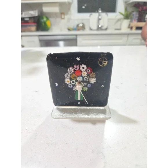 The Tree of Life - Clock with Pedestal - Murano Glass watch Millefiori