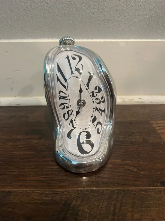 Silver Melting Clock Desk Clock from Dali museum