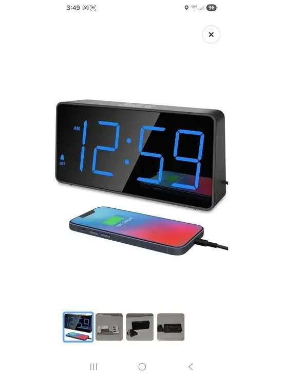 Peakeep Digital Clock Alarm Clock for Bedrooms with USB Charger Port -