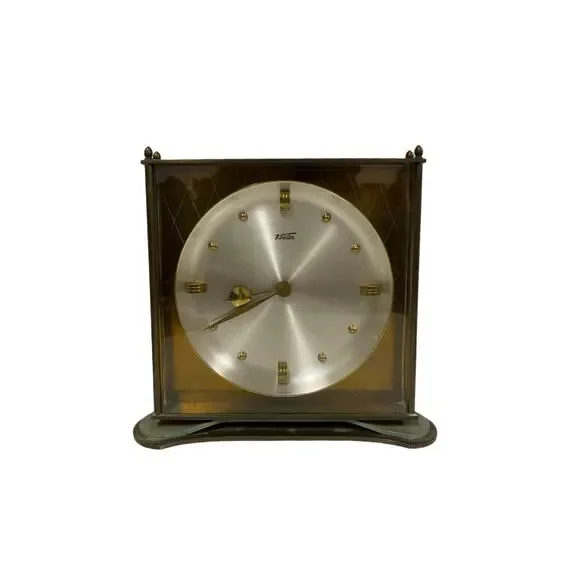 Vintage Kohler Brass Clock 8 Days 7Jewels Germany US Zone