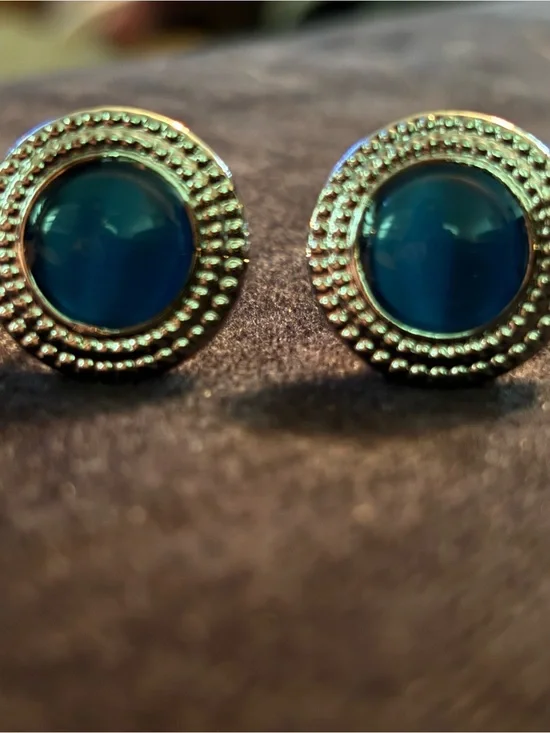 Classic Silver-Tone circular cuff links