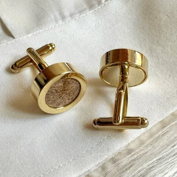 Gold Cork Cufflinks Wine Connoisseur Sommolier Winery Vineyard Wedding Groomsmen