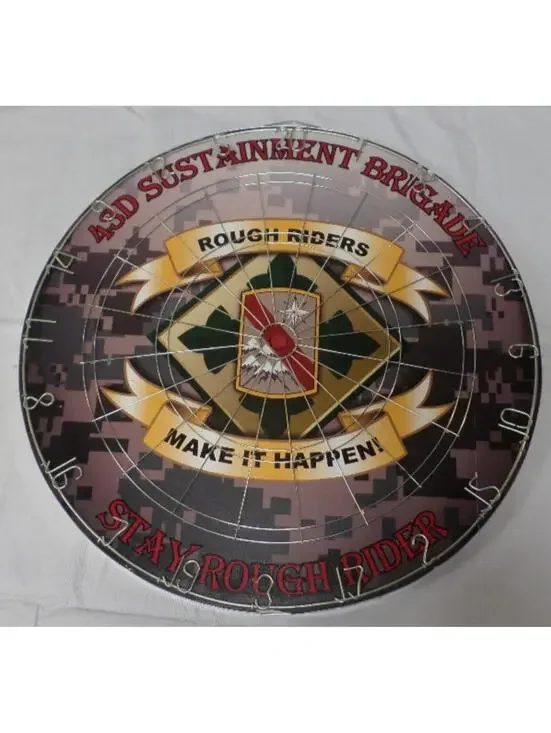 NEW ARMY 43D SUSTAINMENT BRIGADE ROUGH RIDERS MAKE IT HAPPEN DART BOARD 4TH ID
