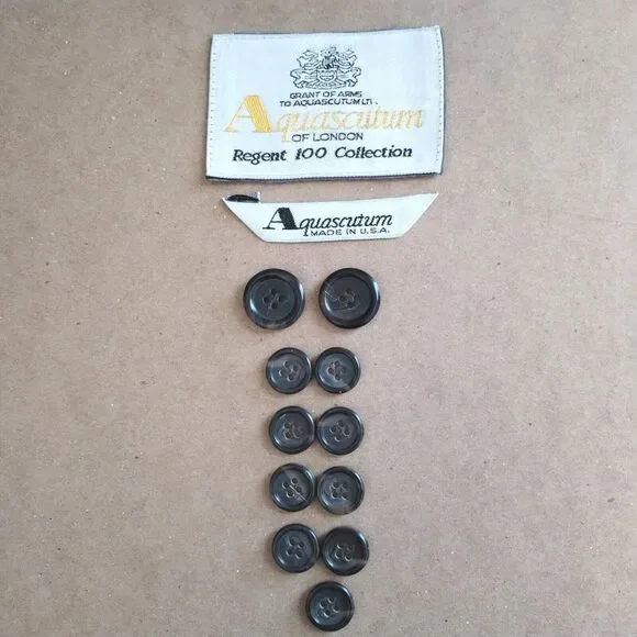 Aquascutum Of‎ London Suit Replacement Buttons Set Of 11 Jacket 2-Big 9-Small