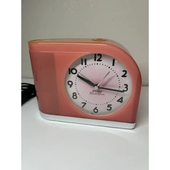Vintage Moonbeam Westclox Mid Century Retro Collectible Clock Pink/Orange *READ*
