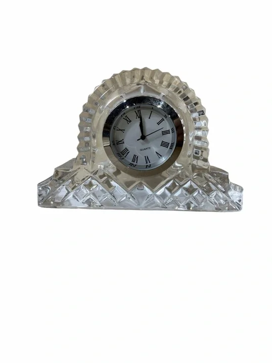 Waterford Crystal Clear Cut-Glass Mantel Clock