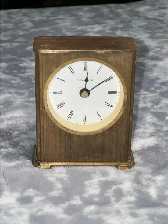 VTG Tiffany & Co. Vintage Brass Desk Clock