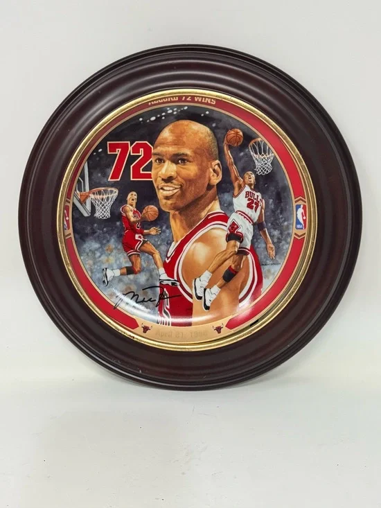 Michael Jordan record 72 wins Bradford exchange/upper deck collectible plate