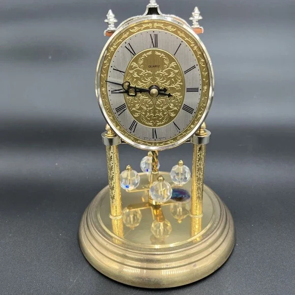 Quartz Dome Clock With Rotating Pendulum Works Perfect Battery Operated.