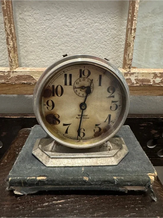 Vintage Westclox Big Ben De Luxe alarm 1920's art deco chrome steel USA