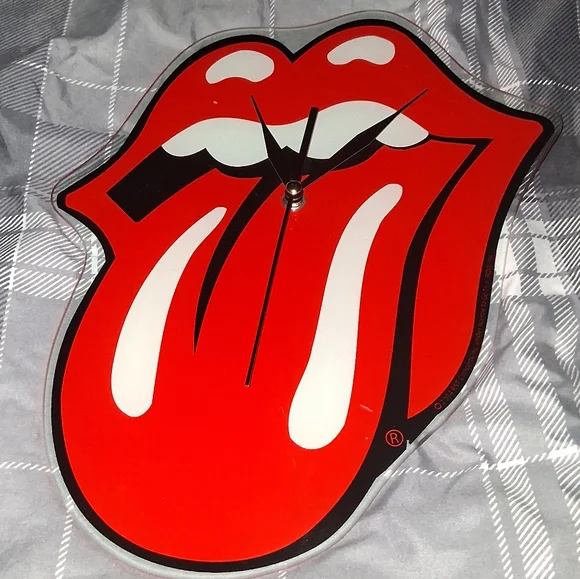 2004 The Rolling Stones Vintage Glass Clock Y2K