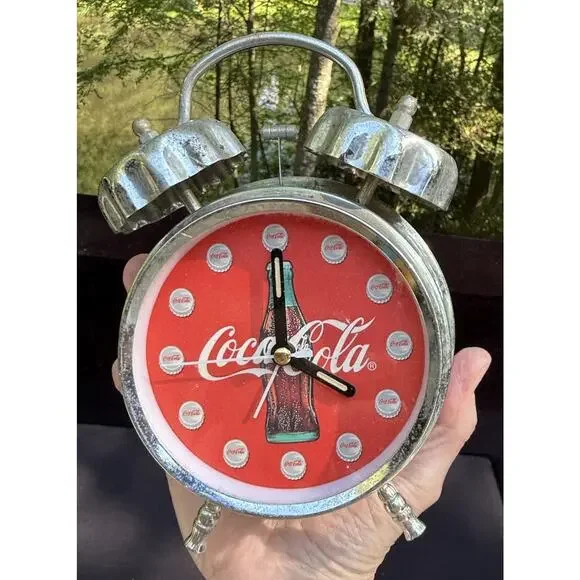 Vintage Coca-Cola Battery Clock Work Alarm Broken RARE Used Needs TLC!