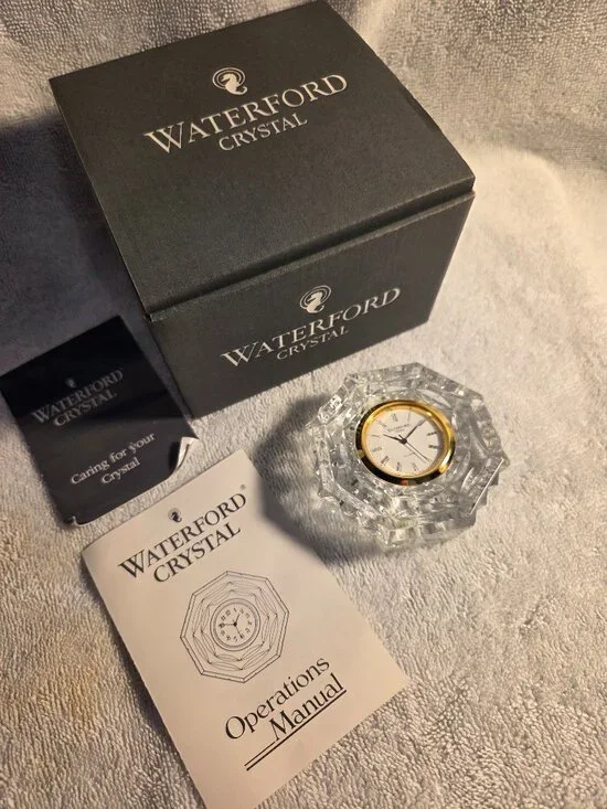 Waterford Gold Faced Octagonal Desk Clock 3