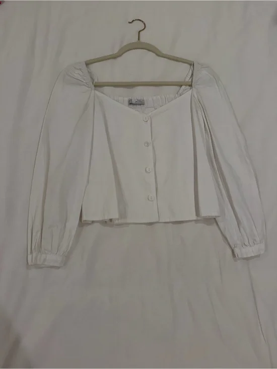 White Button-Front Top - Zara XS
