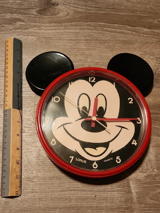 Disney Mickey Mouse Red Wall Clock
