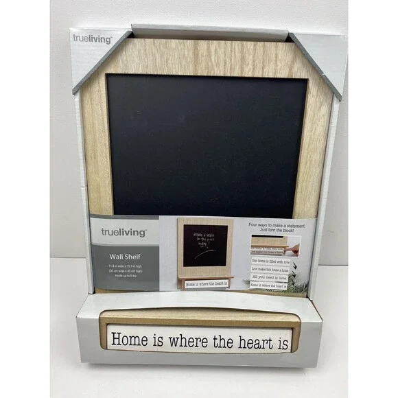 Wooden Wall Shelf Chalkboard 11.8