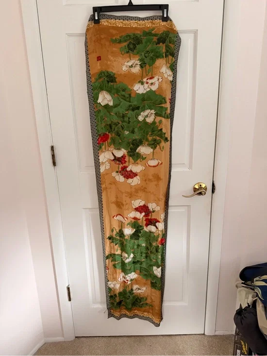 Floral 100% Silk Scarf