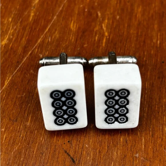 Eight dots mini mahjong Cufflinks