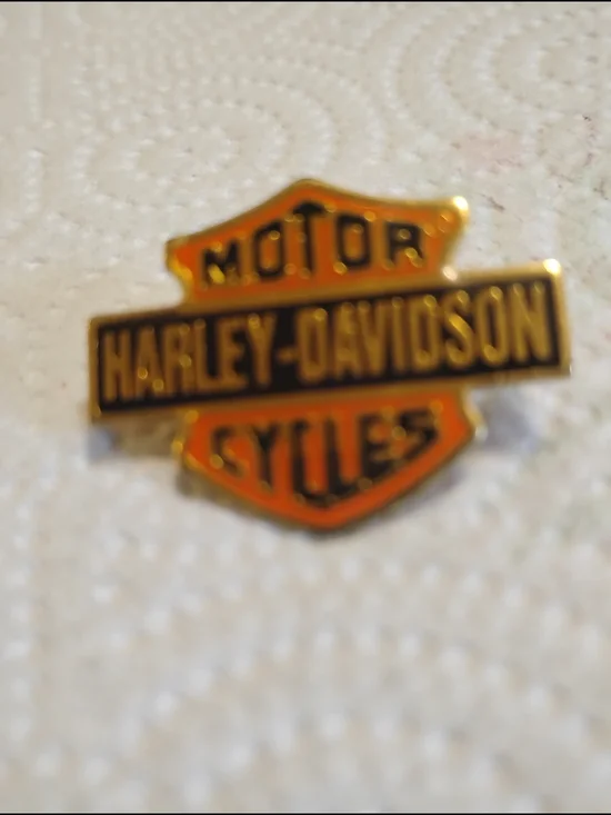 Harley-Davidson Orange and Gold Bar & Shield Cuff Link