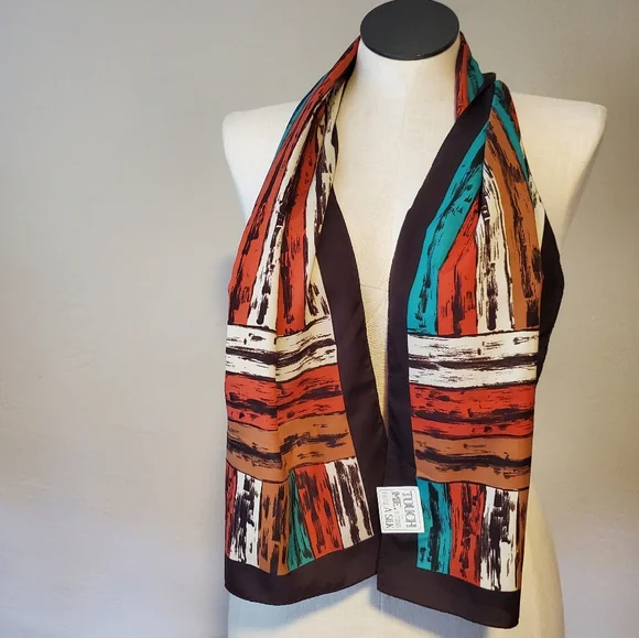 Vintage Elorian Original  Stripe neutral tones scarf