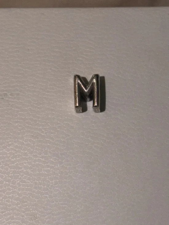 Silver 'M' Letter Charm for Accessories
