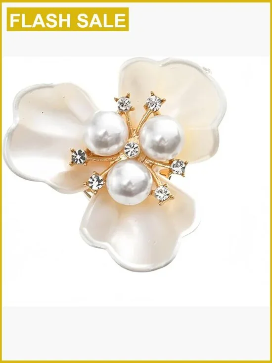 Luxury Imitation Shell Pearl Flower Shirt Sleeve Button Cufflinks Alloy