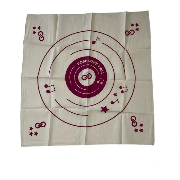 New Poshfest 2024 Bandana Scarf Magenta & Natural Nashville Posh Swag Not Used