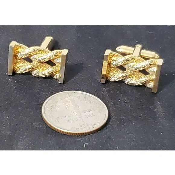 Vintage Classic Dante Cufflinks Textured Twisted Rope 1in