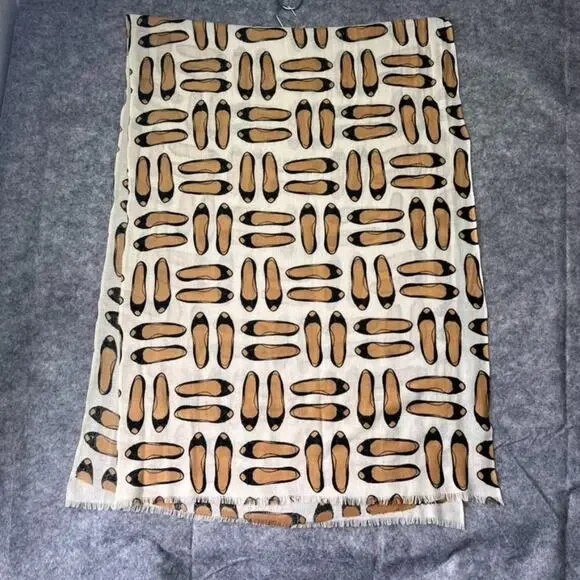 Novelty Flats Shoes Print Lightweight Neutral Scarf