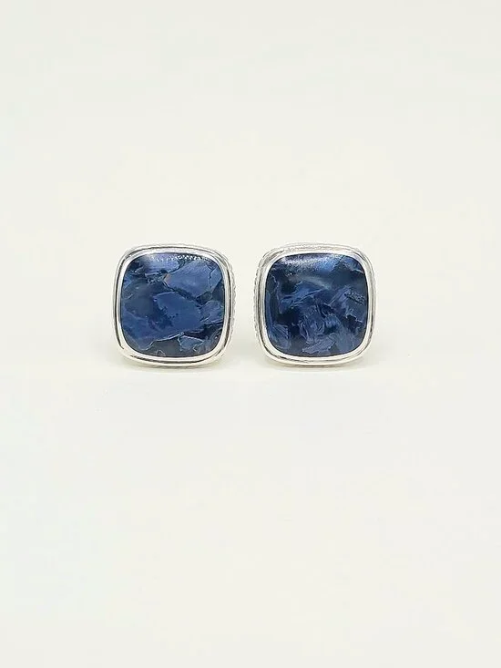 David Yurman Exotic Stone Cufflinks w/ Pietersite