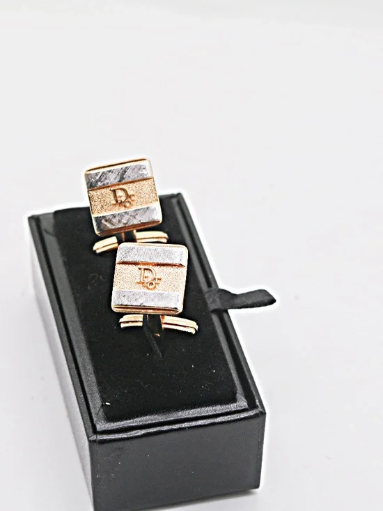 Vintage Christian Dior Two-Tone Silver And Gold Cuff Links