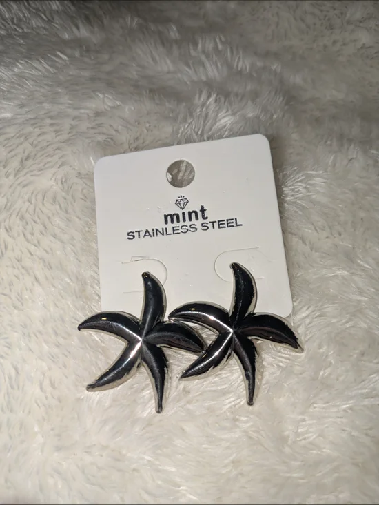 Mint Stainless Steel Black Starfish Cuff Links - Men's Accessories