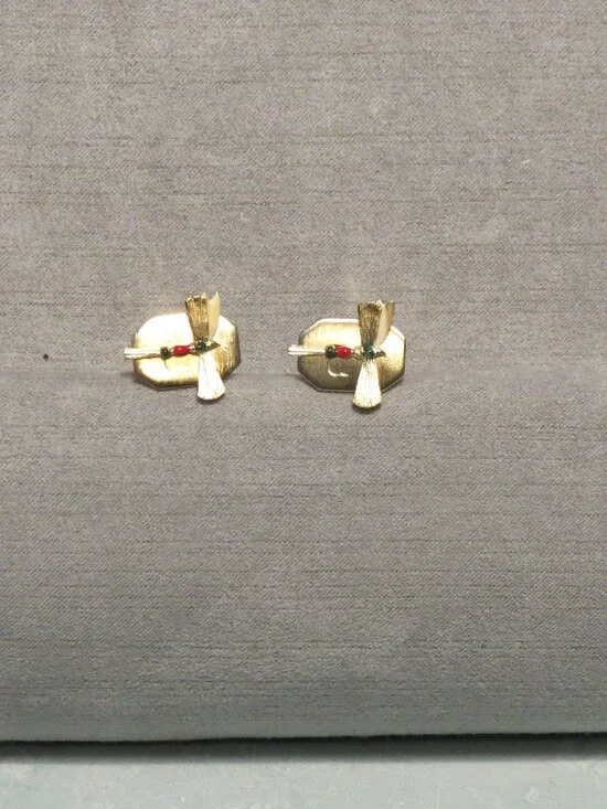 Set of Gold Toned Fishing Lure Cufflinks
